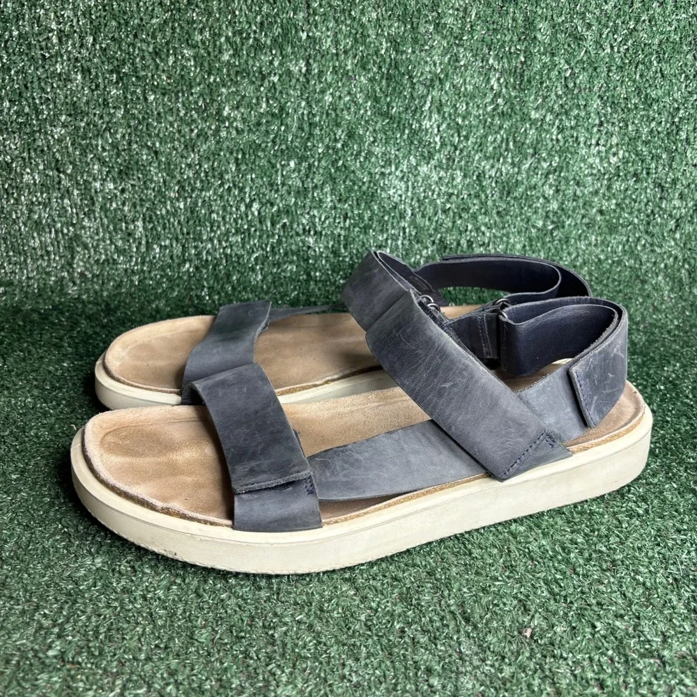 ECCO Flowt Strappy Leather Comfort Casual Walking Vacation Sandal‎ Gray Mens 13